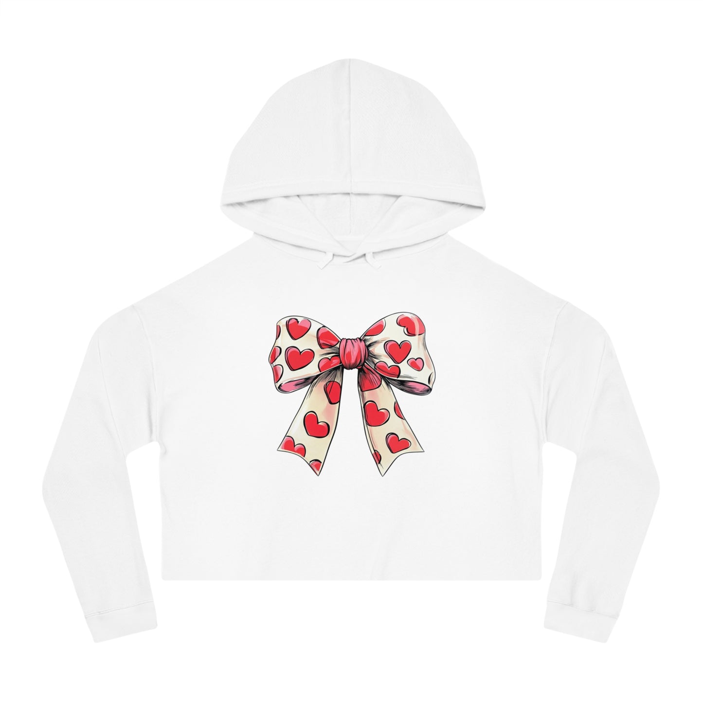 Heart BOW Women’s Cropped Hooded Sweatshirt