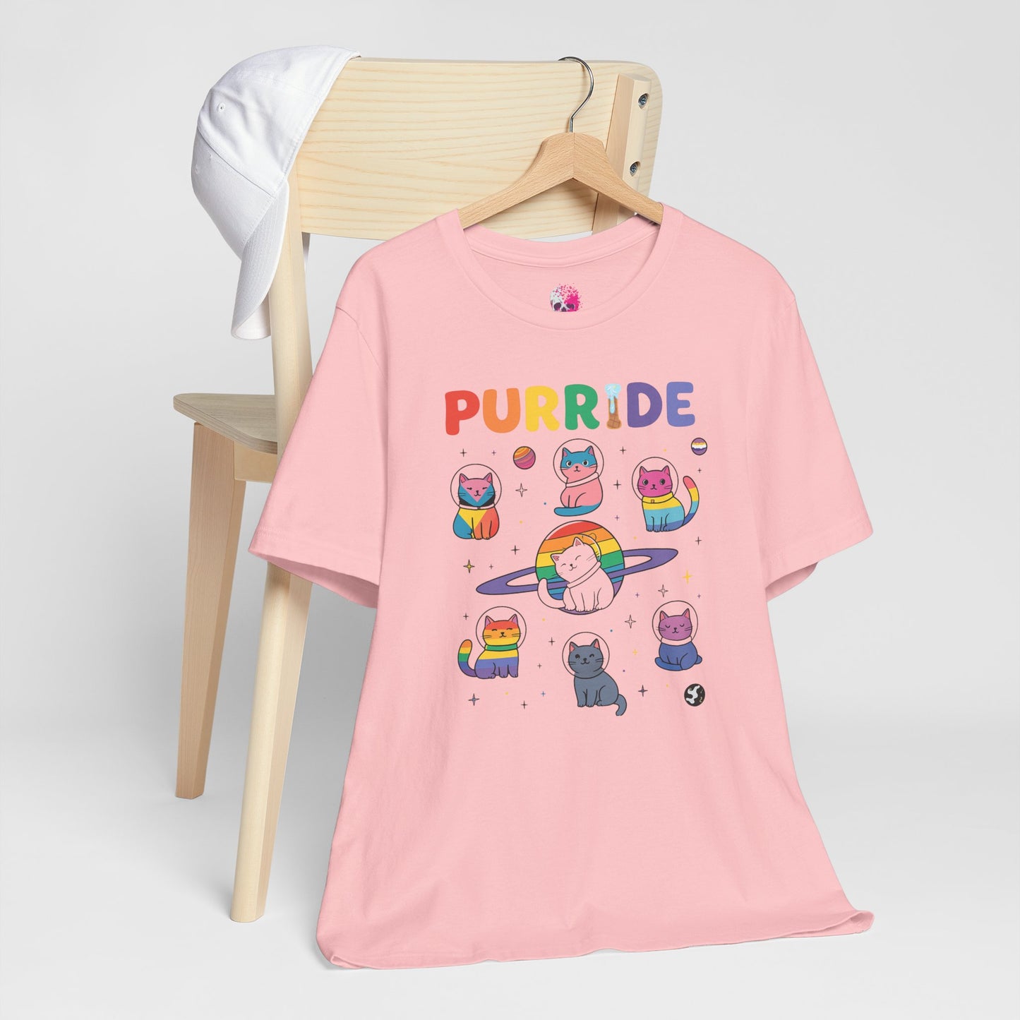 Purride Cat Tee, Fun LGBTQ+ Pride Shirt, Cute Kitty Graphic T-Shirt, Unisex Casual Wear, Gift for Cat Lovers