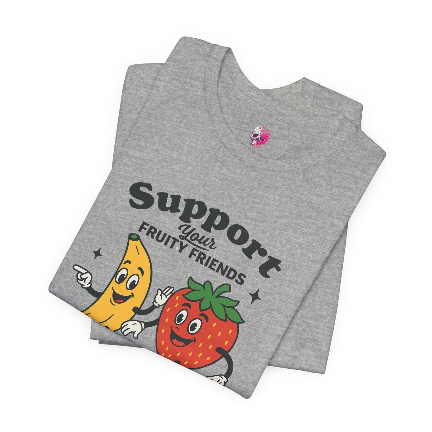 Fruity Friends Pride Tee - Support Your Fruity Friends, LGBTQ+ Pride Apparel, Casual Summer Shirt, Cute Graphic Tee, Gift for Fruit Lovers