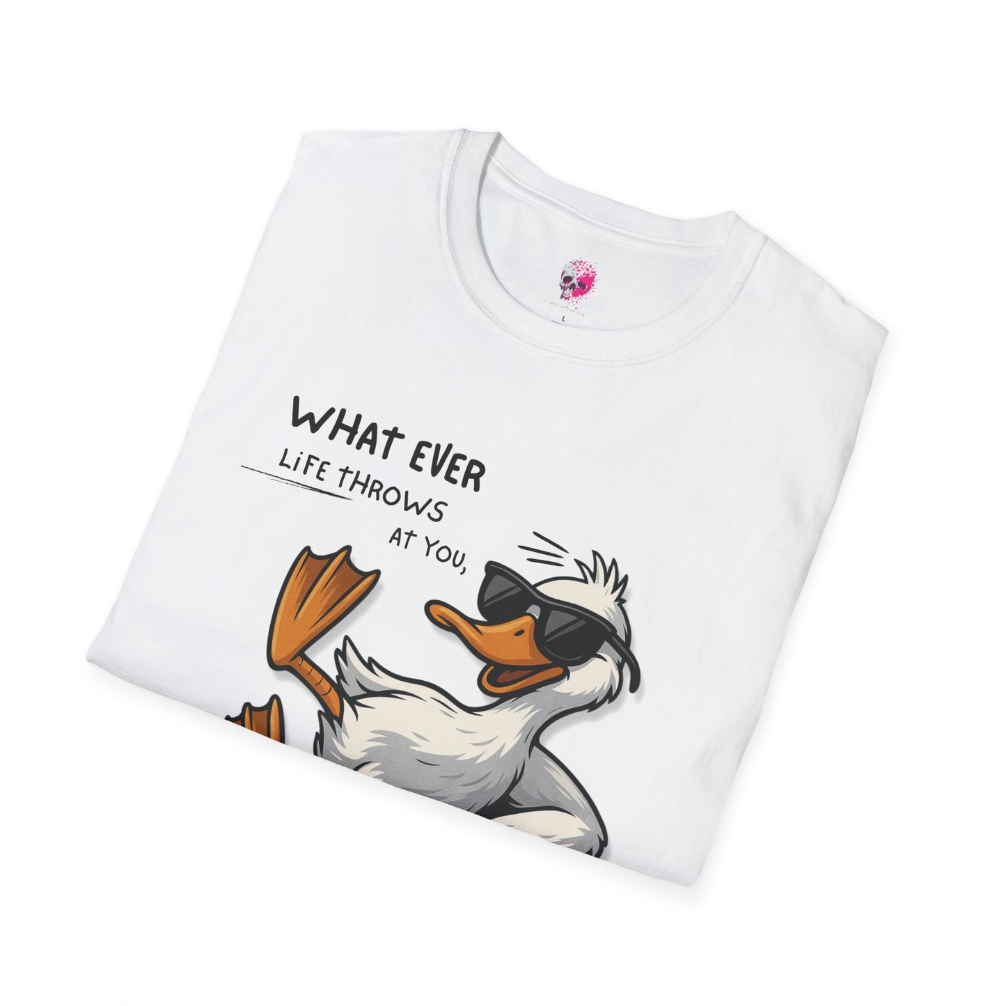 Funny Duck Quote Unisex T-Shirt | Life Throws at You | Gift for Friends, Humor Tee, Casual Wear, Birthday Gift, Animal Lover