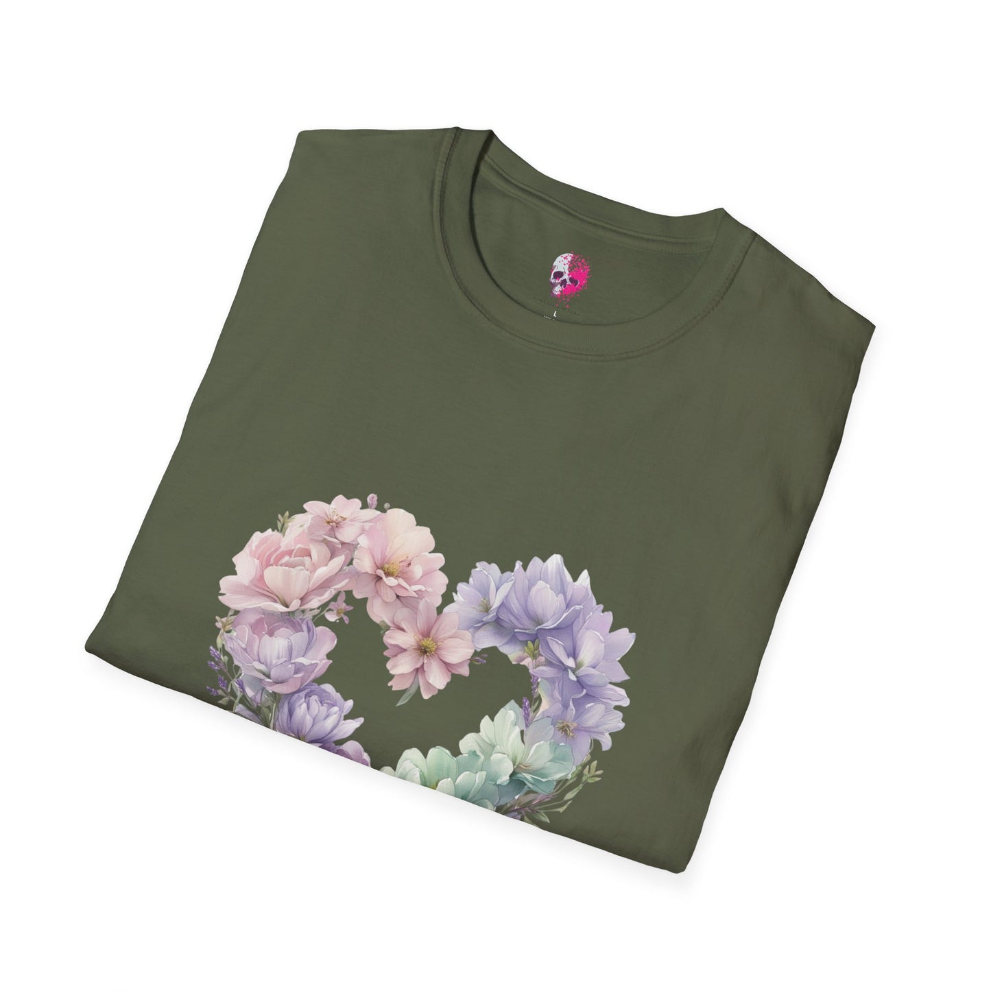 Floral Heart Unisex T-Shirt | Softstyle Tee for Floral Lovers | Perfect Gift for Birthdays, Anniversaries, or Casual Wear