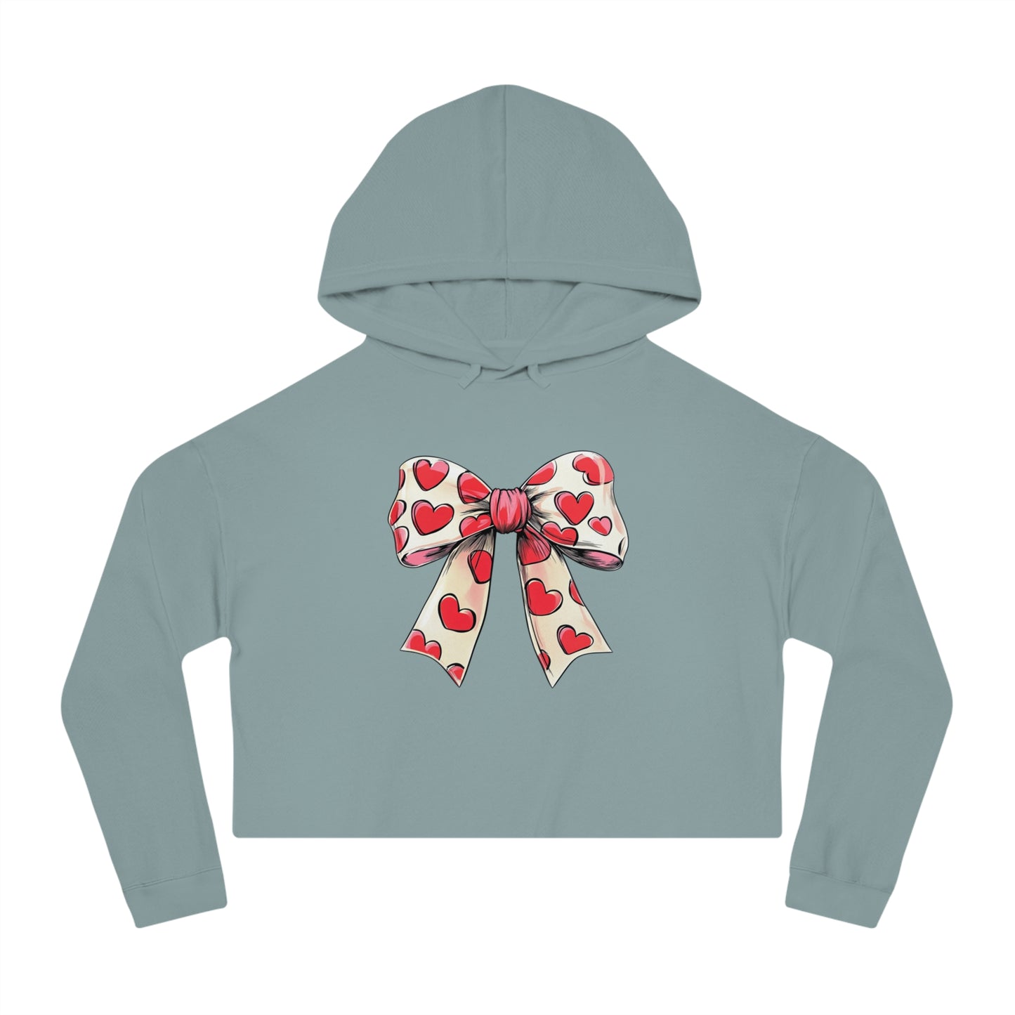 Heart BOW Women’s Cropped Hooded Sweatshirt