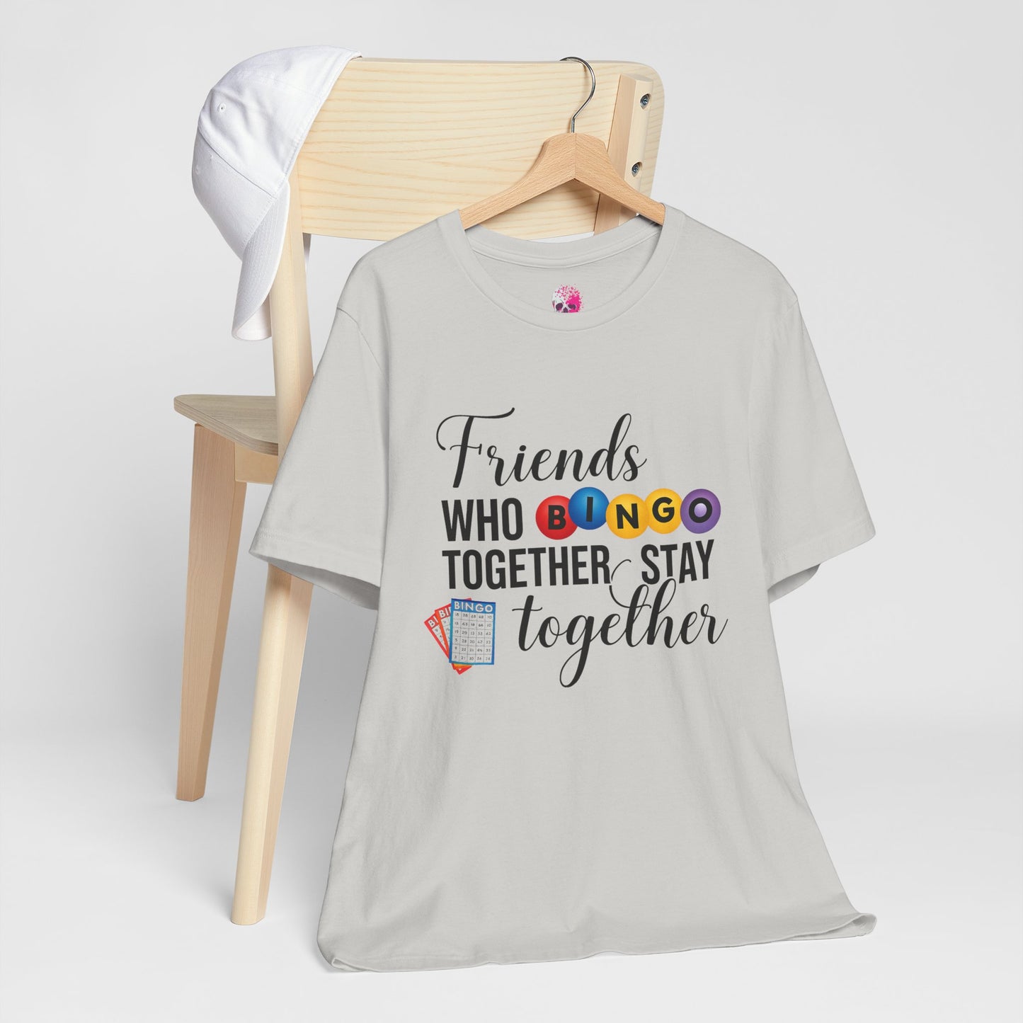 Friends Who Bingo Together Tee | Fun Unisex Shirt, Gift for Bingo Lovers, Game Night Apparel, Casual Wear, Friendship Tee