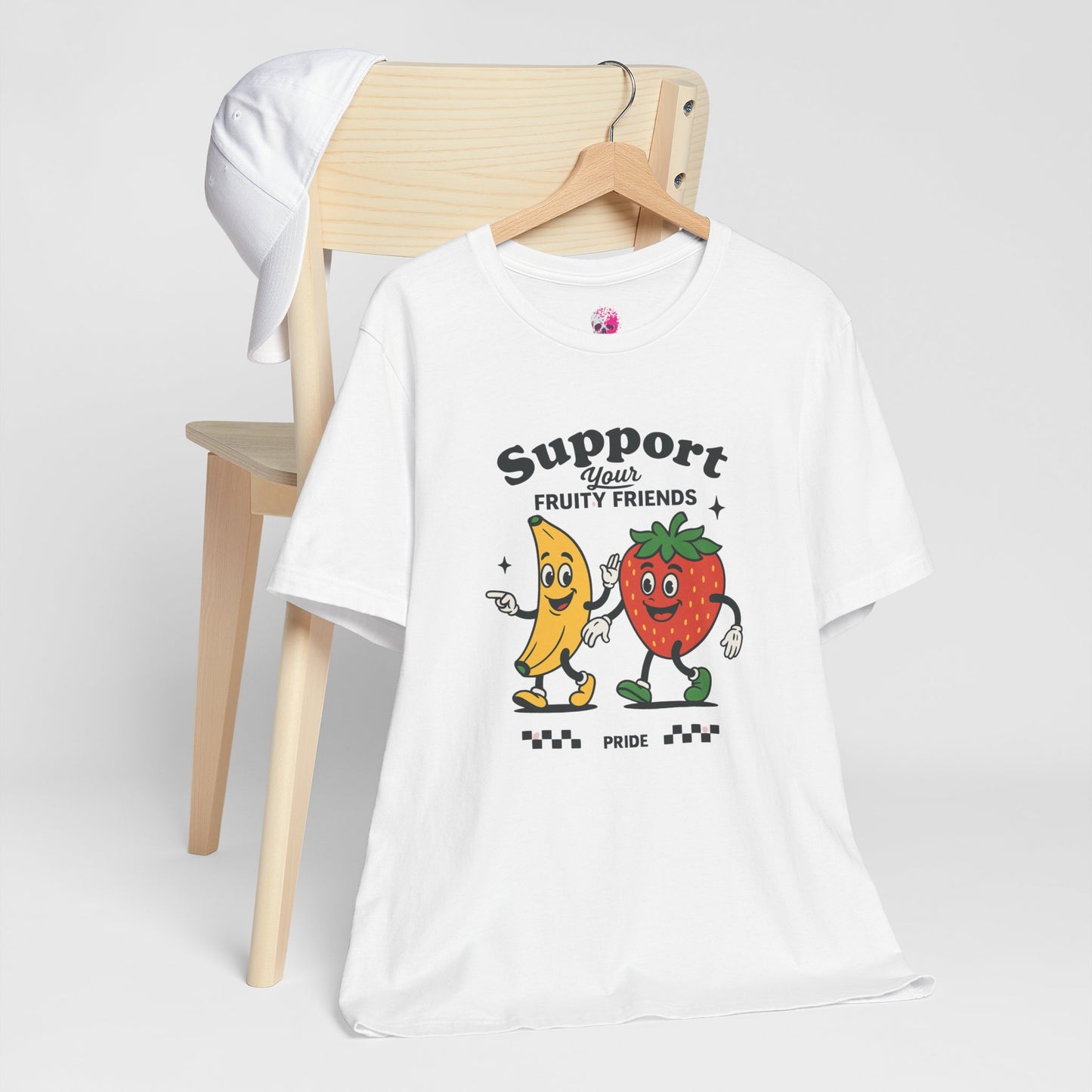 Fruity Friends Pride Tee - Support Your Fruity Friends, LGBTQ+ Pride Apparel, Casual Summer Shirt, Cute Graphic Tee, Gift for Fruit Lovers