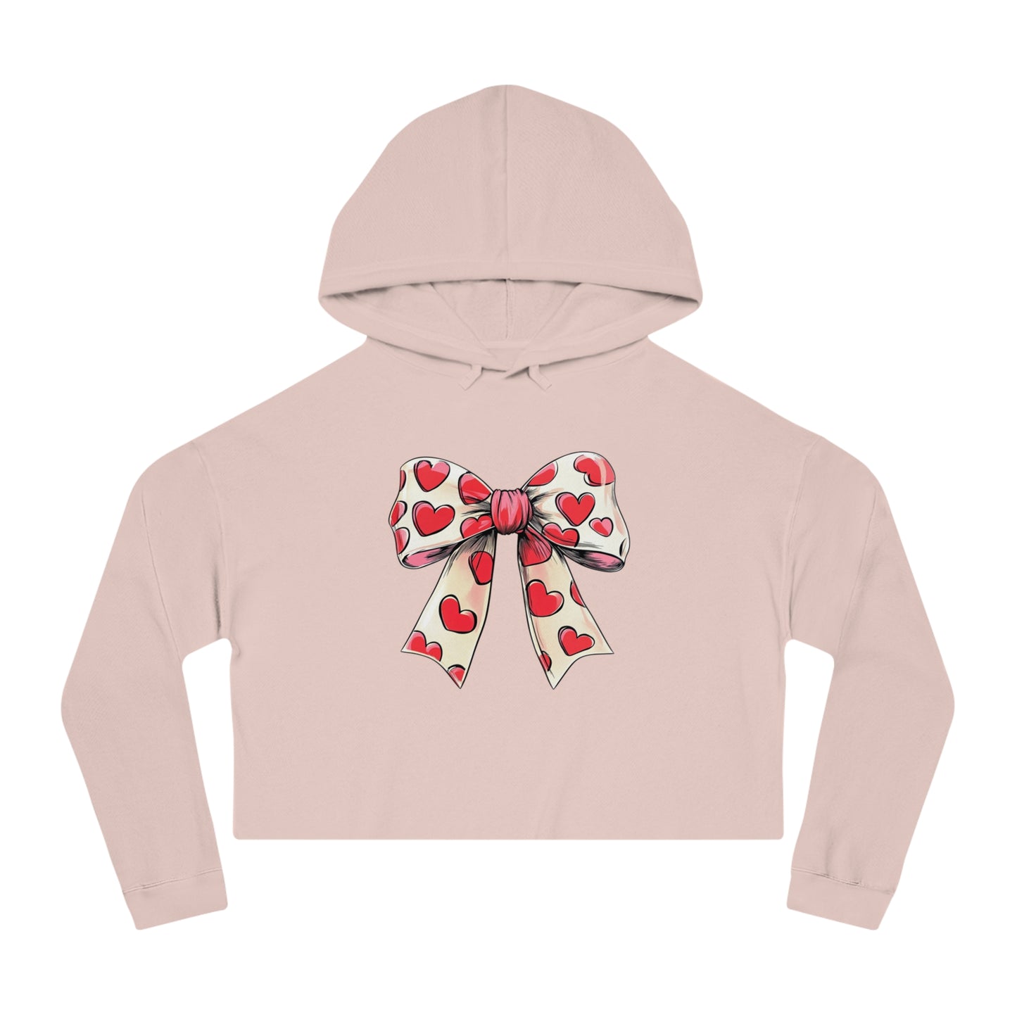 Heart BOW Women’s Cropped Hooded Sweatshirt
