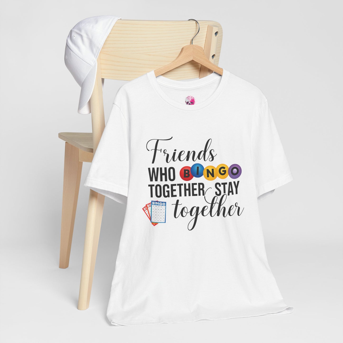 Friends Who Bingo Together Tee | Fun Unisex Shirt, Gift for Bingo Lovers, Game Night Apparel, Casual Wear, Friendship Tee