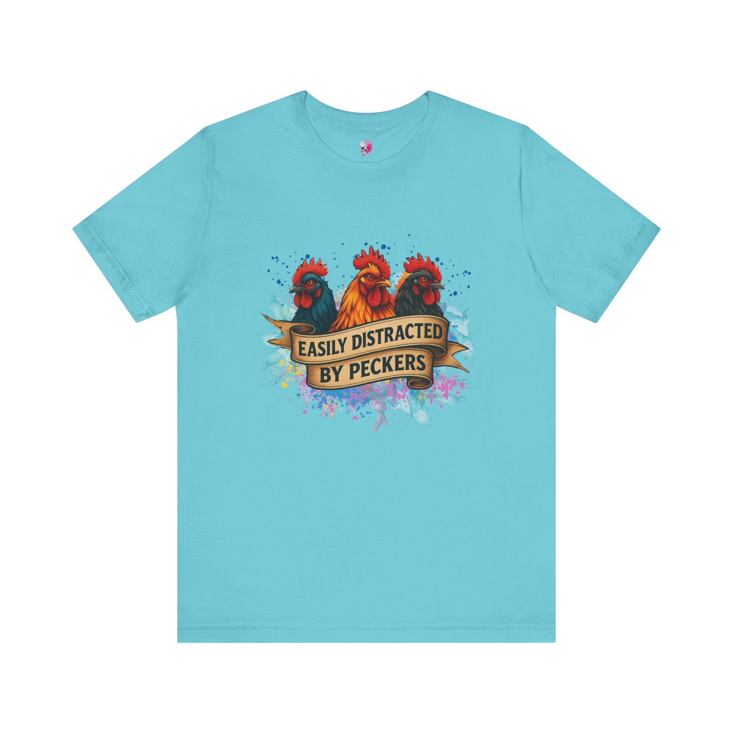 Easily Distracted by Pecker's Unisex Tee, Funny Farm Life Shirt, Animal Lover Gift, Humorous Gift, Country Style Apparel