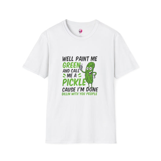 Funny Pickle T-Shirt, Humorous Cotton Tee, Gift for Friends, Casual Wear, Unisex Graphic Shirt, Party or Everyday Style
