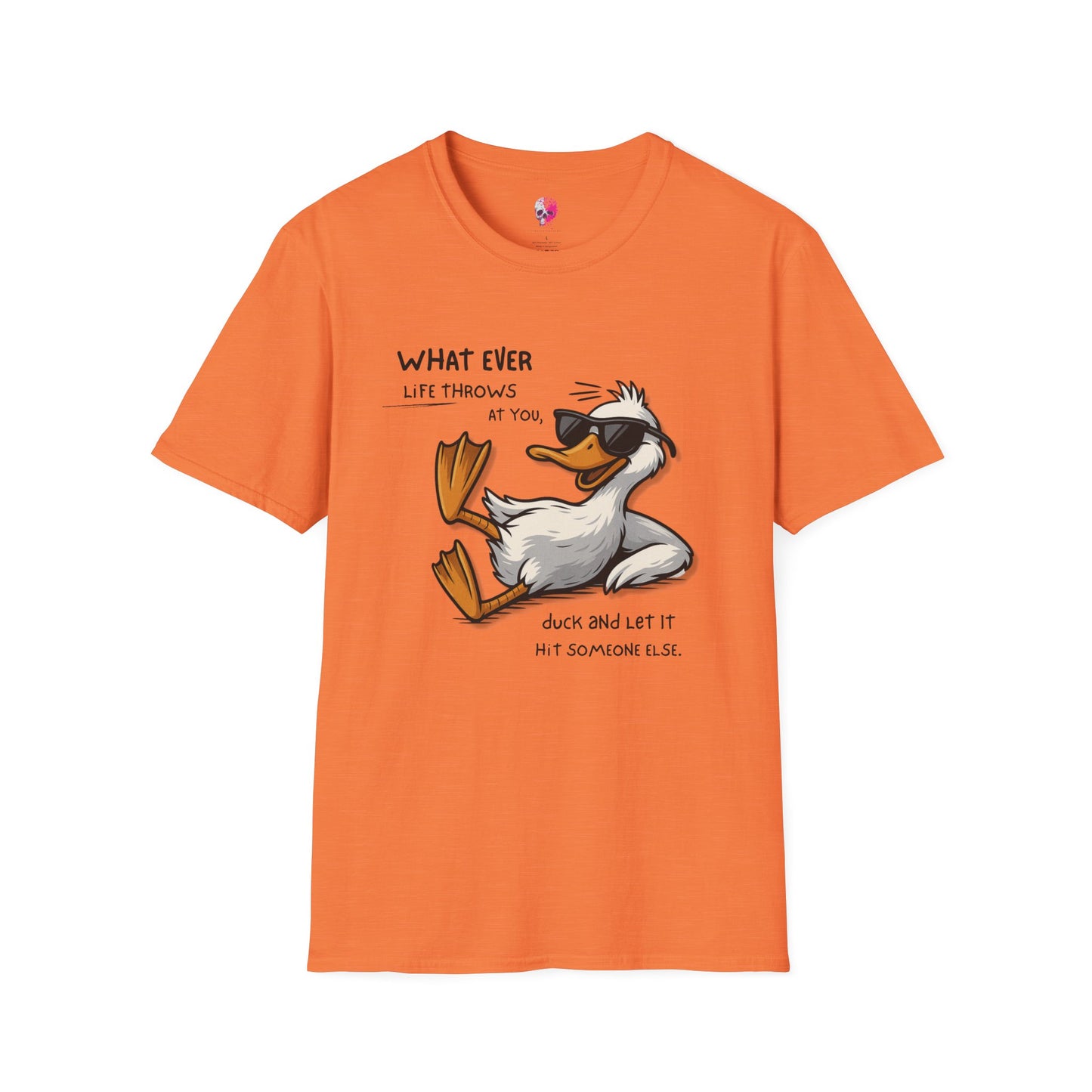 Funny Duck Quote Unisex T-Shirt | Life Throws at You | Gift for Friends, Humor Tee, Casual Wear, Birthday Gift, Animal Lover